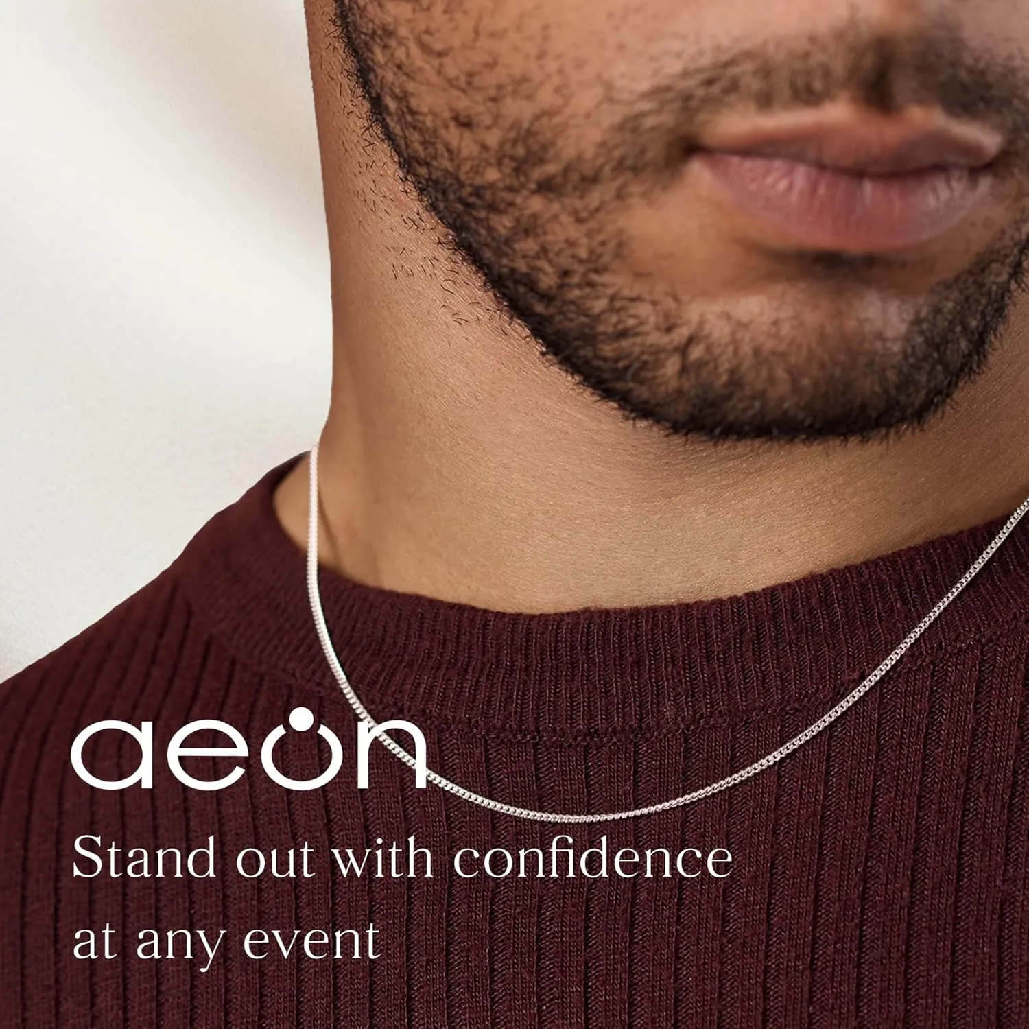 Aeon Jewelry 925 Sterling Silver Necklace - 2mm Diamond Cut Curb Chain | 16, 18, 20, 22, 24" Chain | For Layered Looks, Gifts or Pendant Replacements | Polishing Cloth & Pouch Bag Included