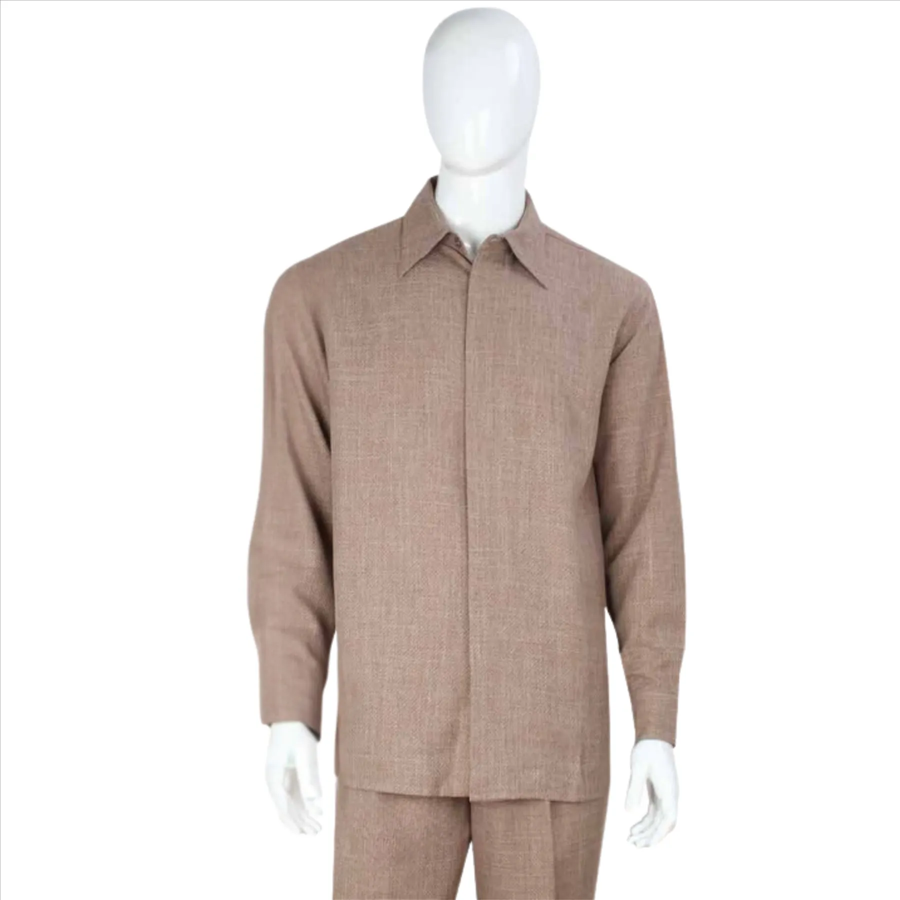 Apollo King Royal Diamond Mens Brown Textured 2 Piece Long Sleeve Walking Suit
