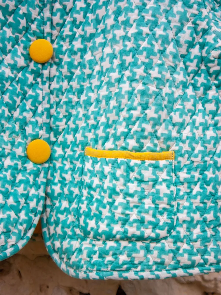 Aqua Fun Blue Organic Cotton Quilted Tea Cup Jacket