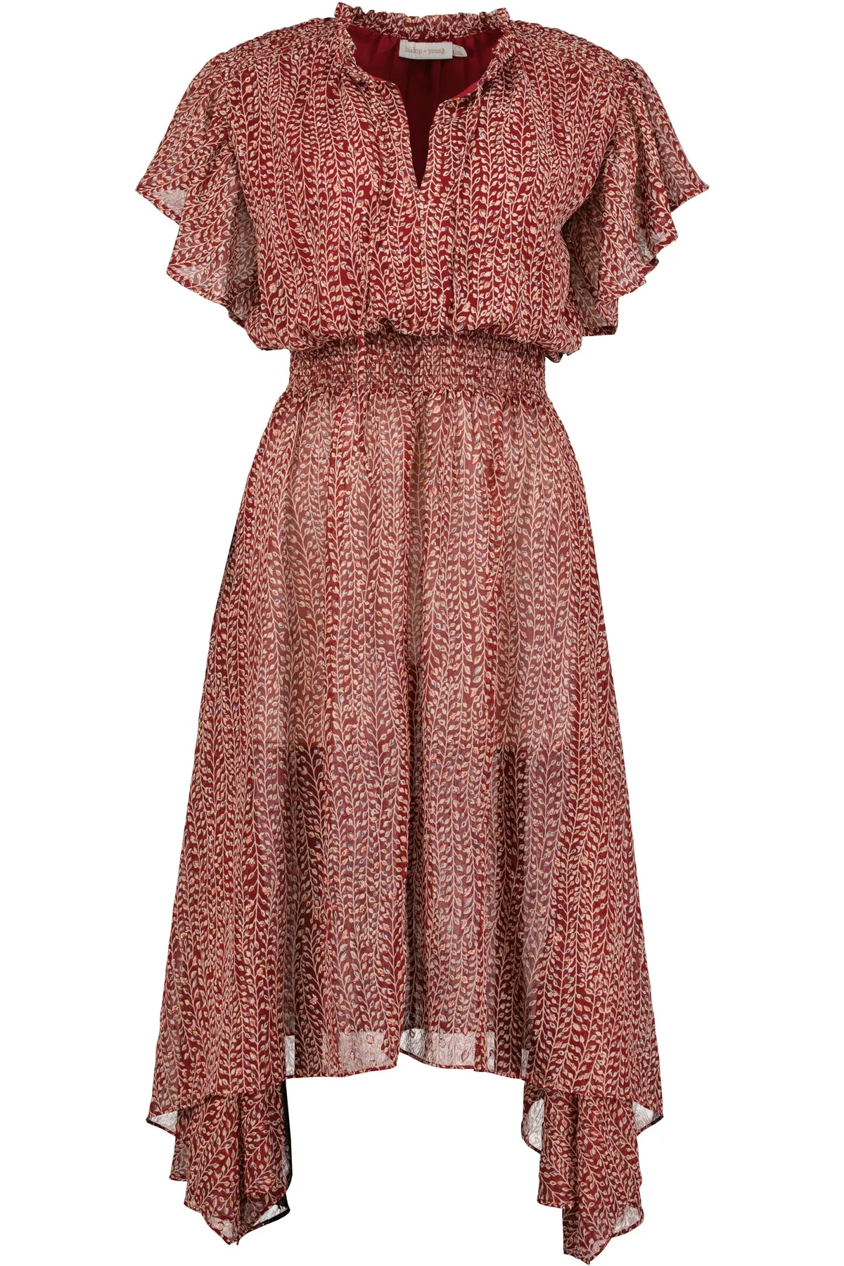 Bishop And Young Playing Favorites Sienna Smocked Dress In Lotus Lurex