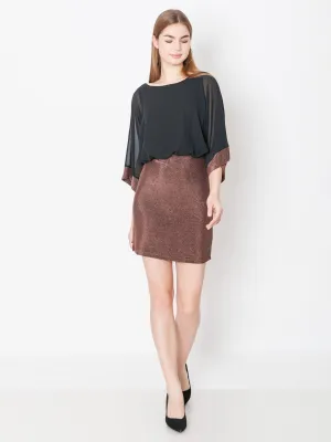 Black & Rose Gold Shimmer Bodycon Mini Dress