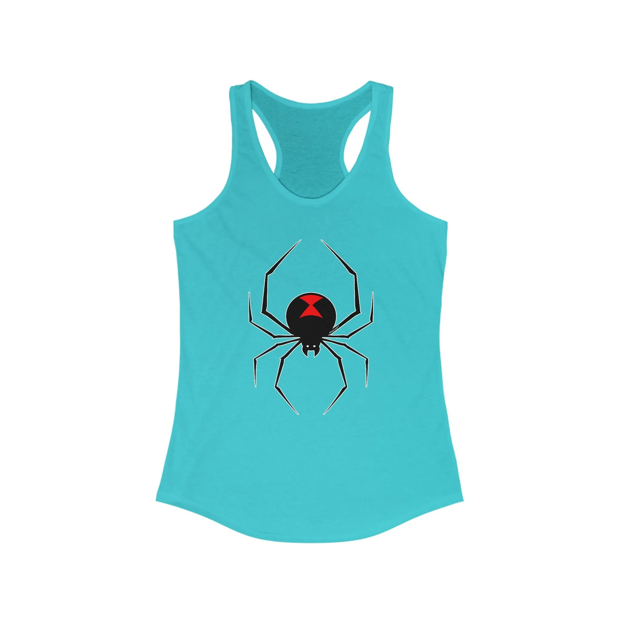 Black Widow Spider Graphic Women's Racerback Tank Top by TOOLOUD