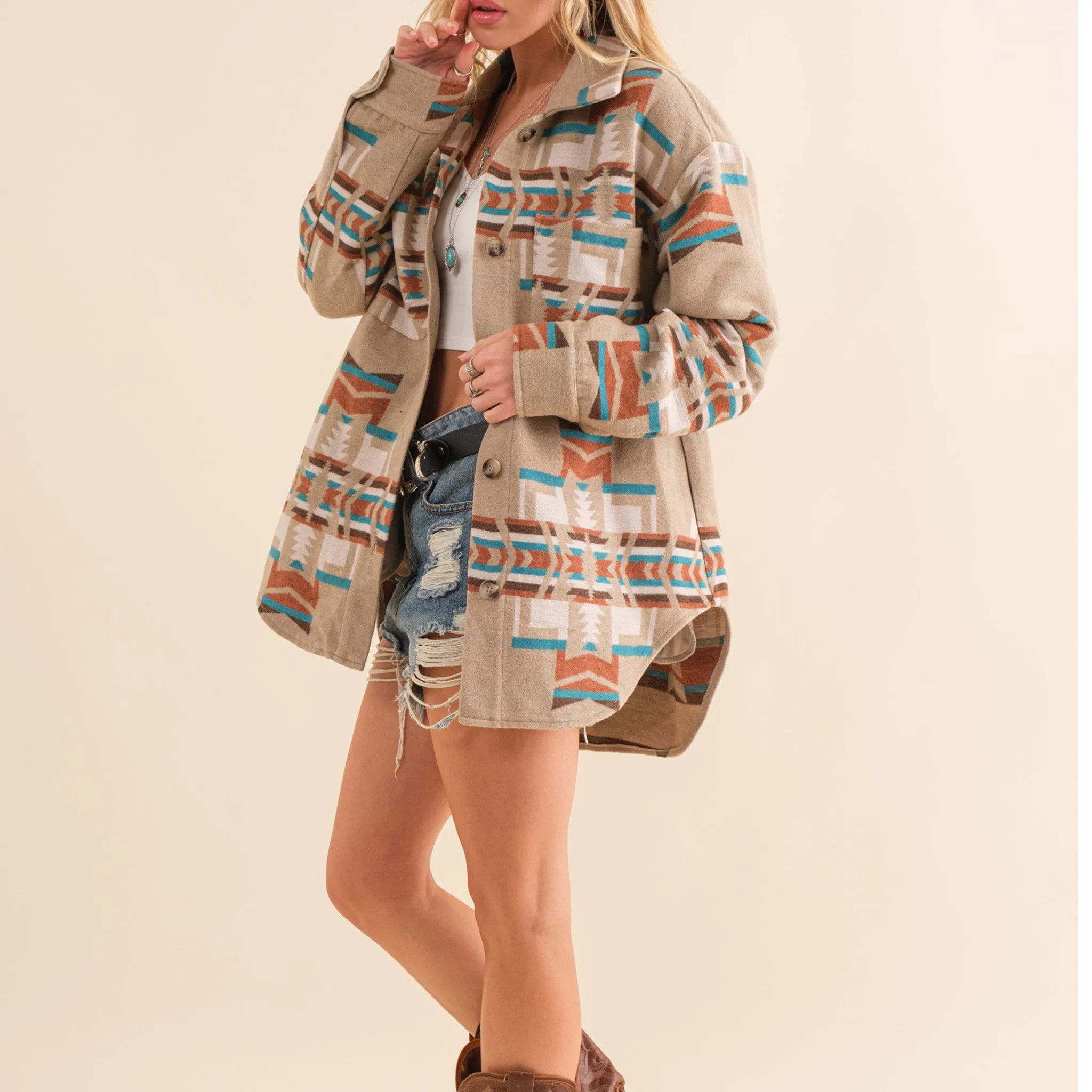 Blue B Women's Aztec Print Jacket