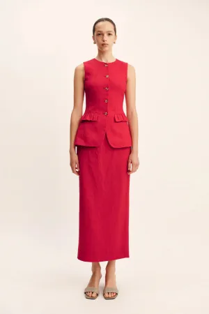 Bonnie Pencil Skirt Red