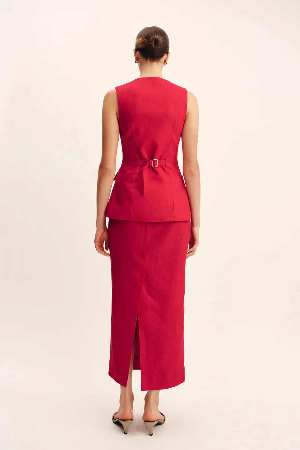 Bonnie Pencil Skirt Red