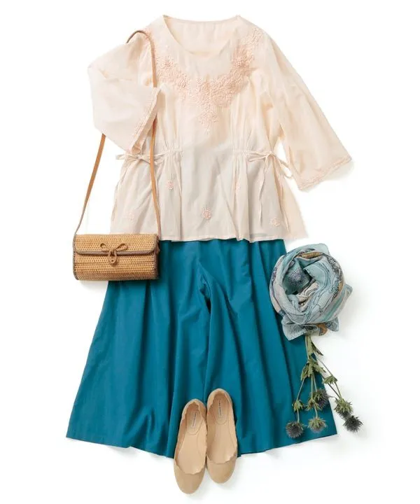 Colored cotton skirt pants 25S004