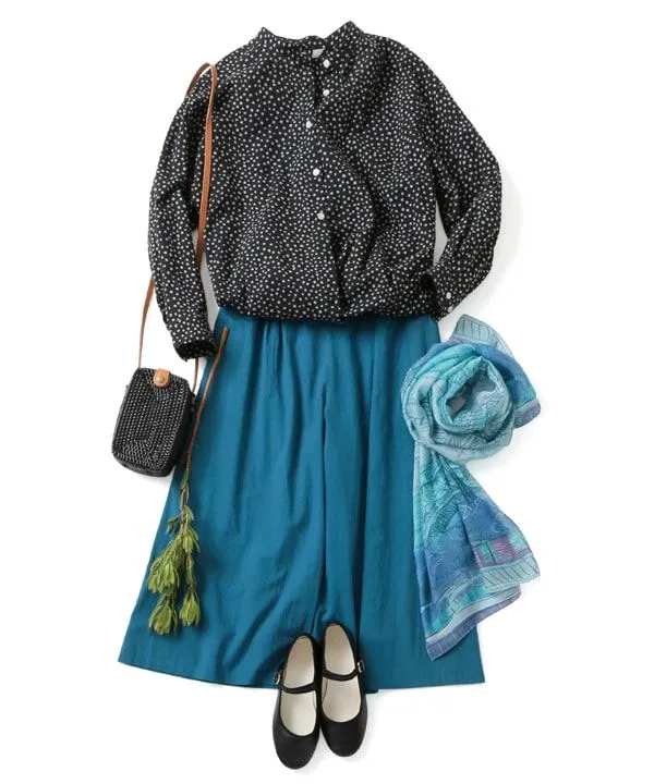 Colored cotton skirt pants 25S004