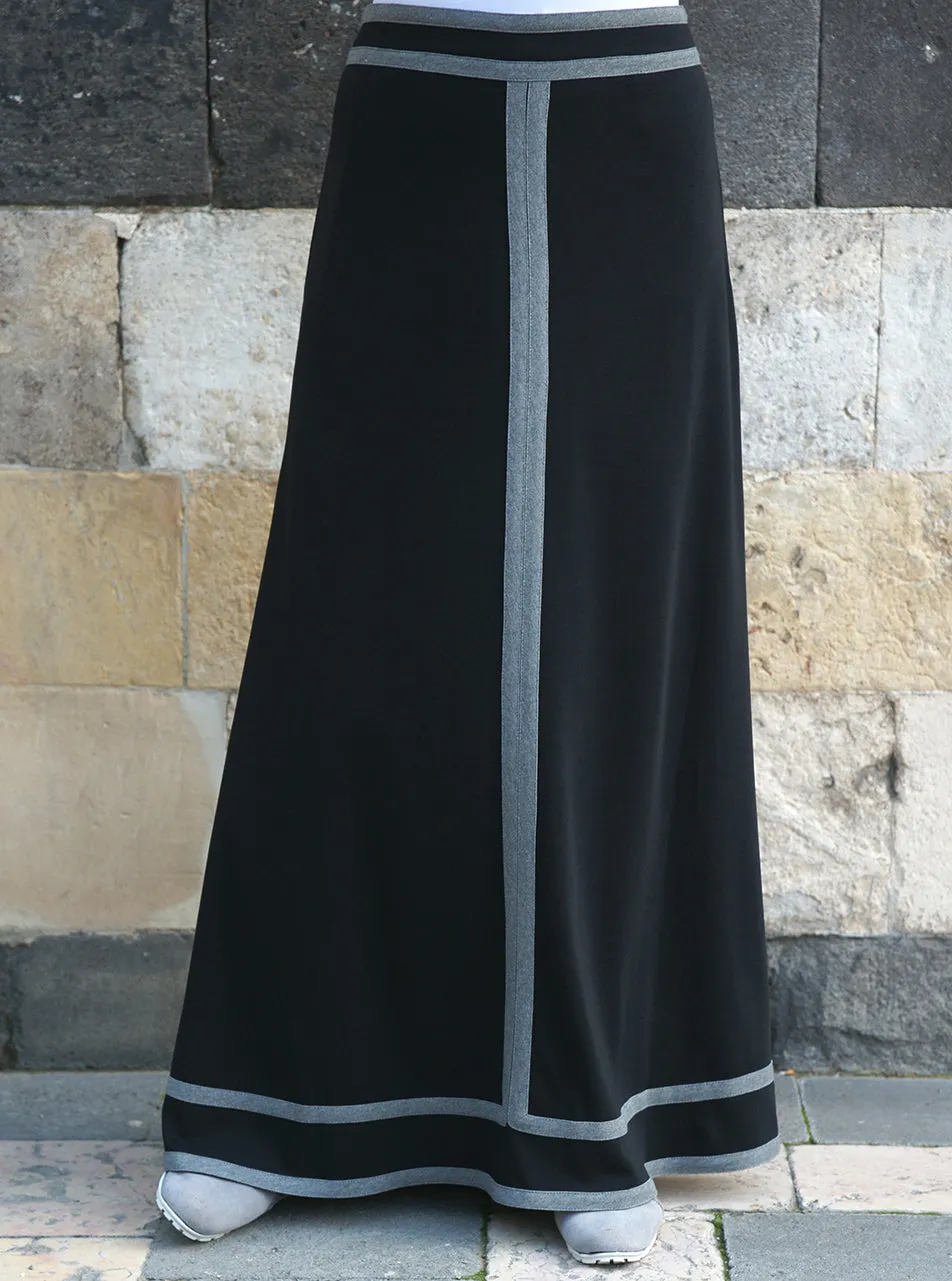 Contrast Trim Jersey Skirt