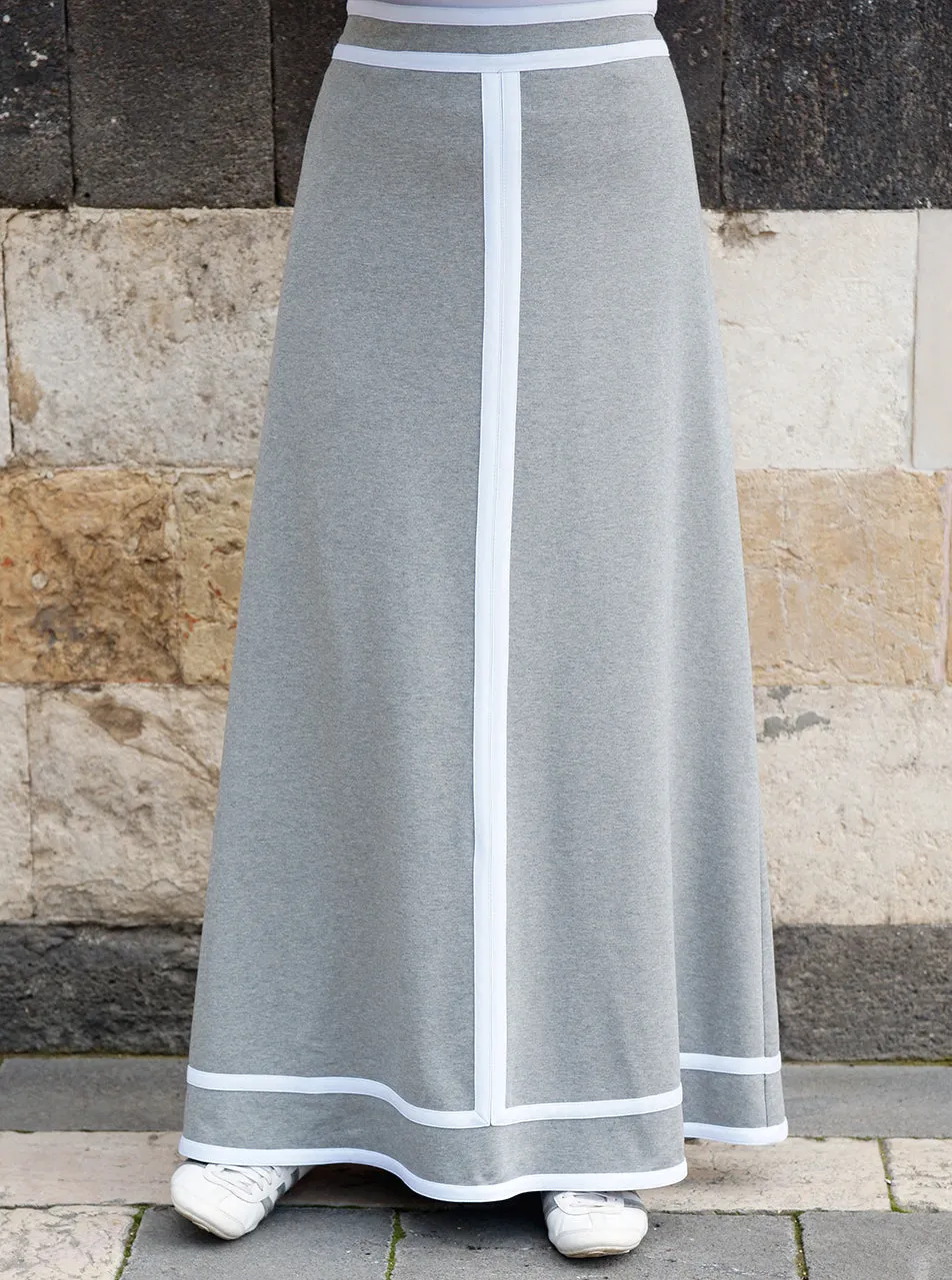 Contrast Trim Jersey Skirt