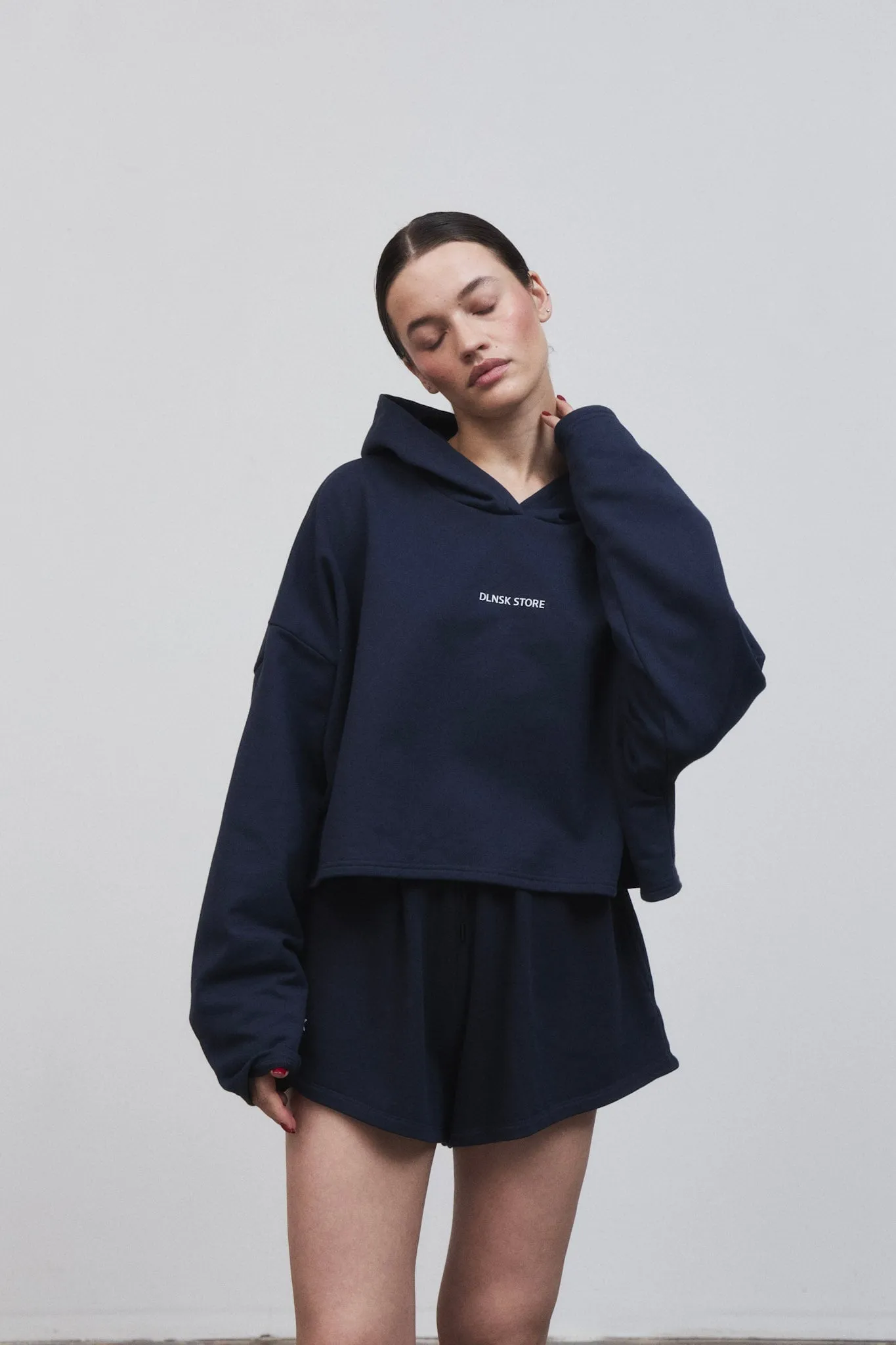 CROPPED HOODIE  in ROYAL BLUE