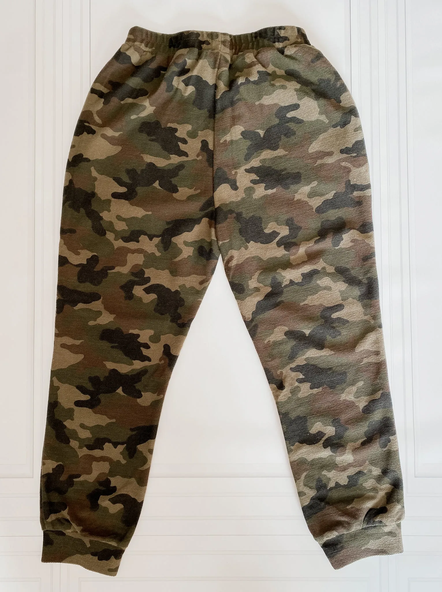 Distressed Camo Terry Joggers
