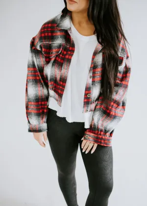 Enzo Cropped Plaid Shacket