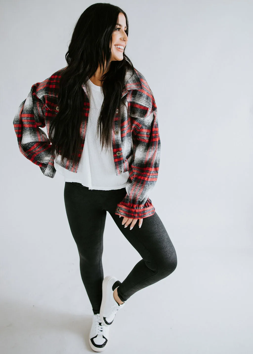 Enzo Cropped Plaid Shacket