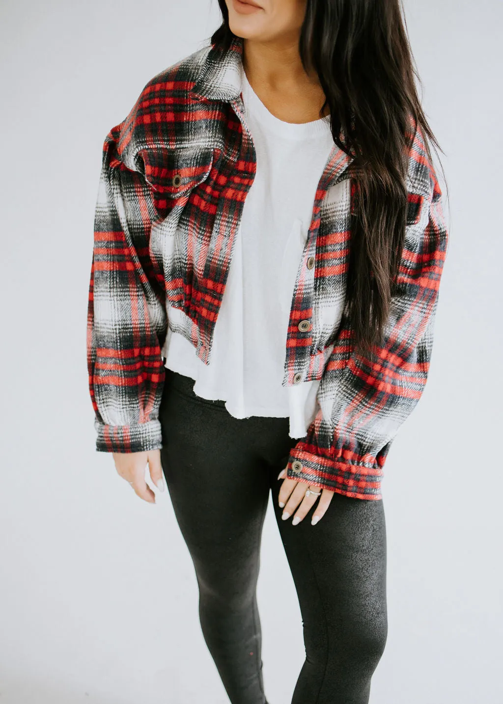 Enzo Cropped Plaid Shacket