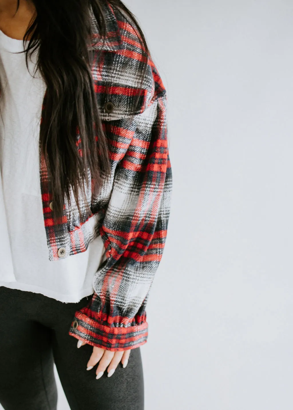 Enzo Cropped Plaid Shacket