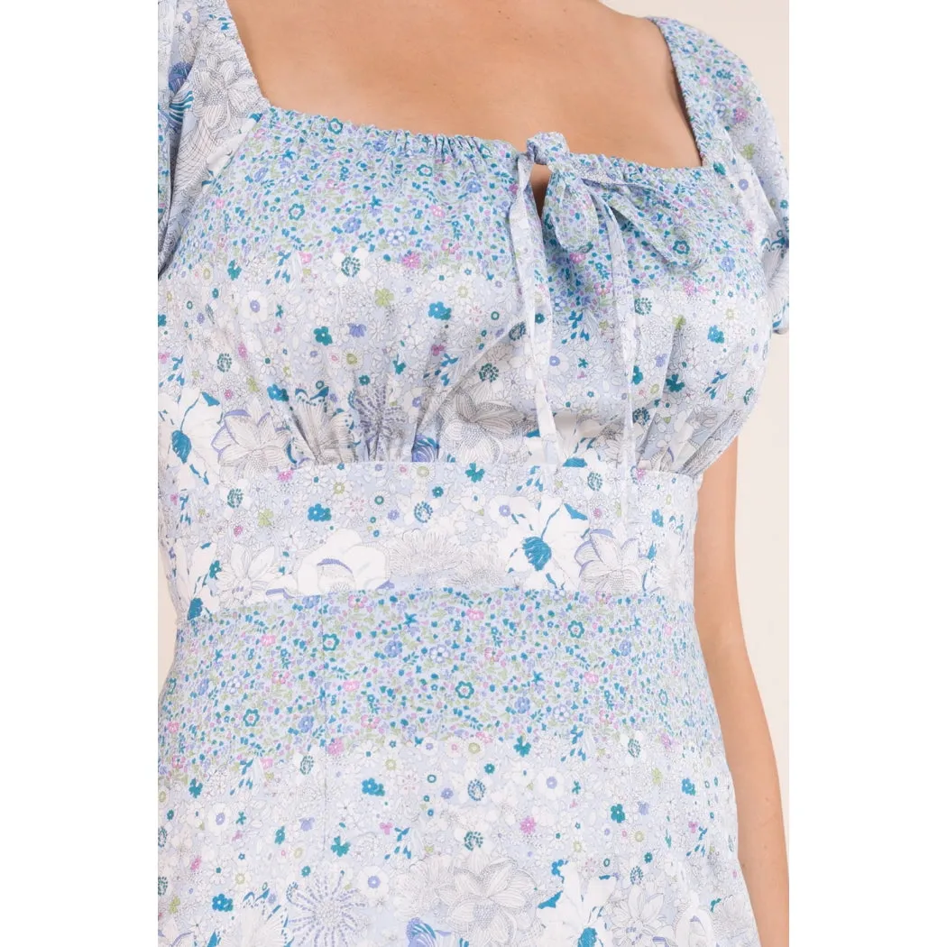 Everly Blue Mini Floral Dress - Final Sale