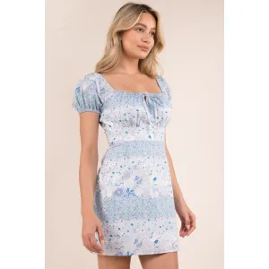 Everly Blue Mini Floral Dress - Final Sale