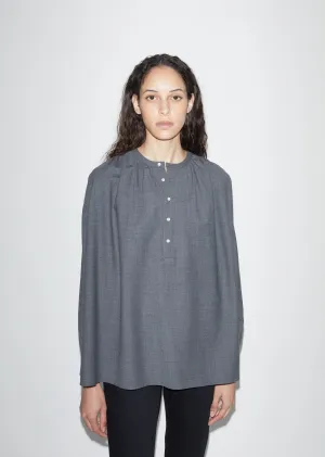 Gathered Wool Cupro Blouse