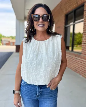 Geneva Embroidery Top in Natural