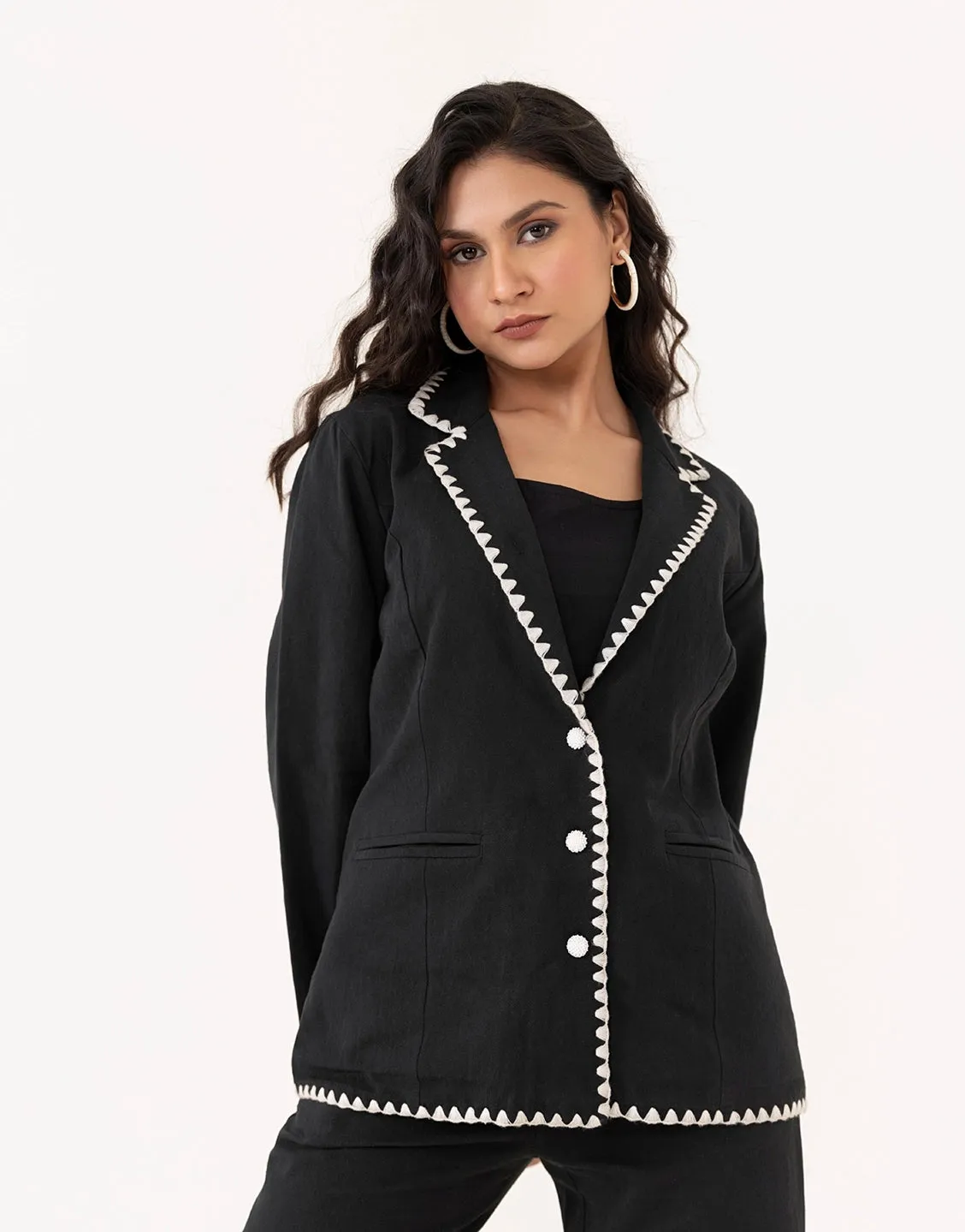 GRACE BLACK 3  PCS BLAZER SET