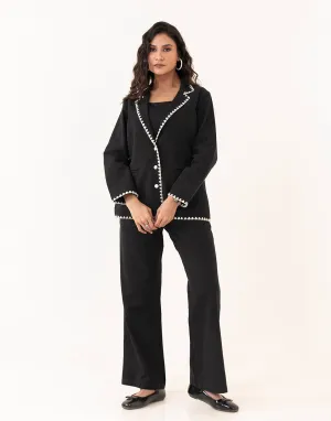 GRACE BLACK 3  PCS BLAZER SET