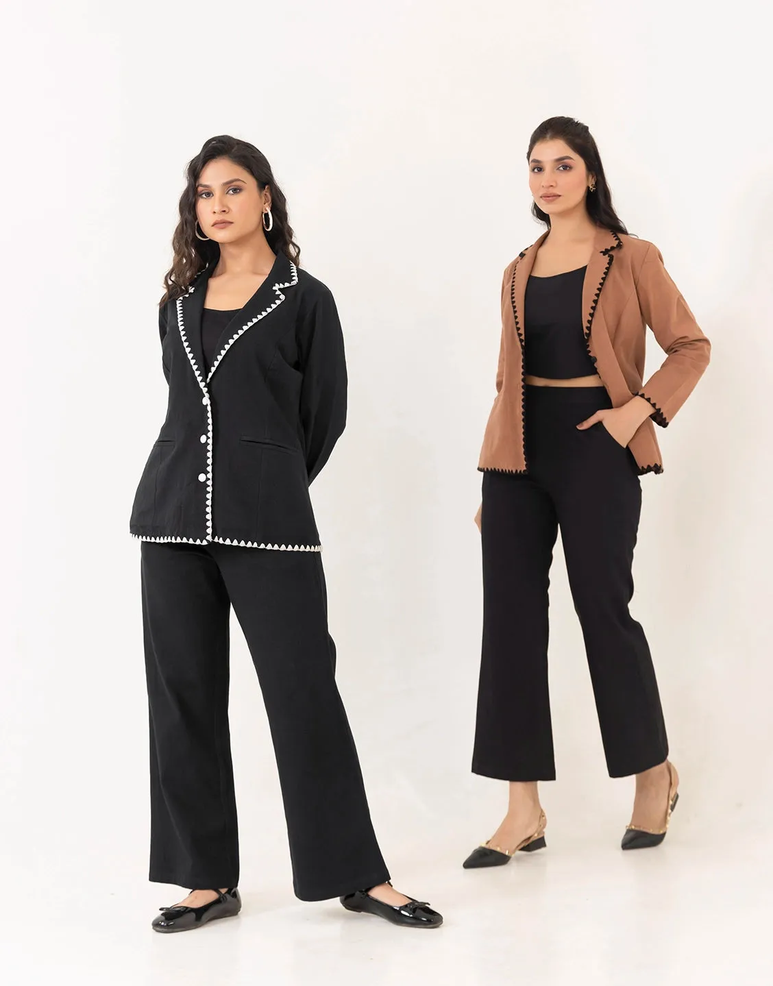 GRACE BLACK 3  PCS BLAZER SET