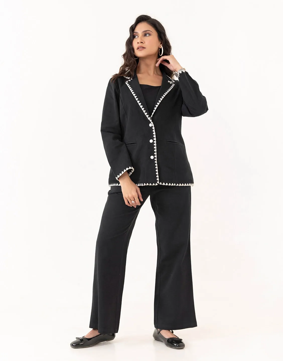 GRACE BLACK 3  PCS BLAZER SET