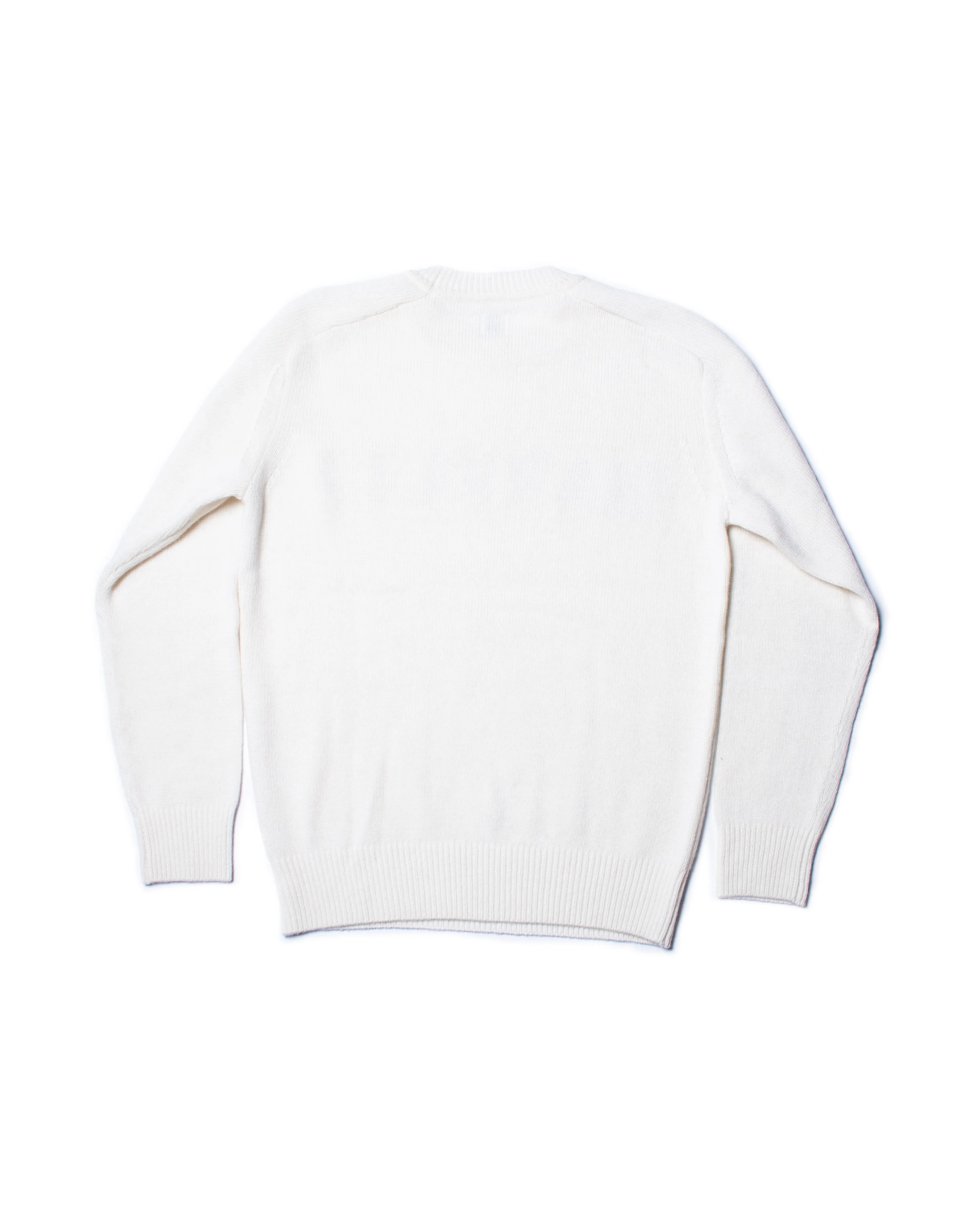 HARVARD WOOL CREW NECK SWEATER - WHITE