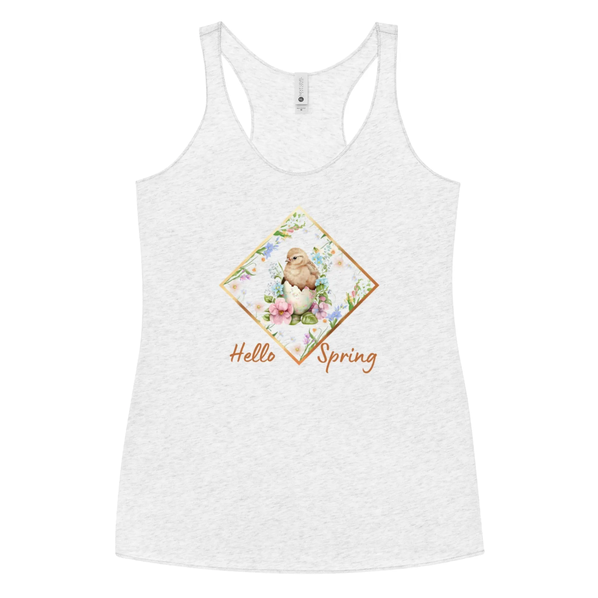 Hello Spring Chicken Women's Racerback Tank