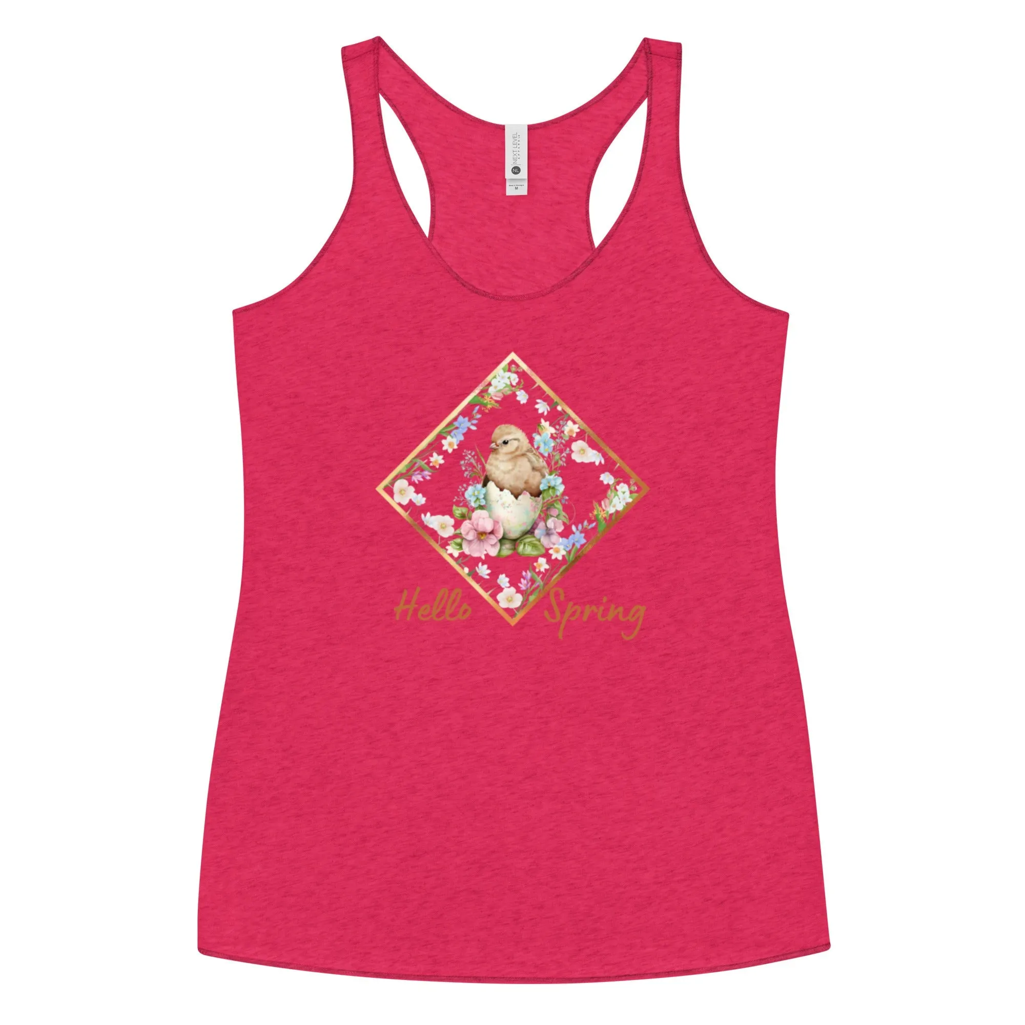 Hello Spring Chicken Women's Racerback Tank