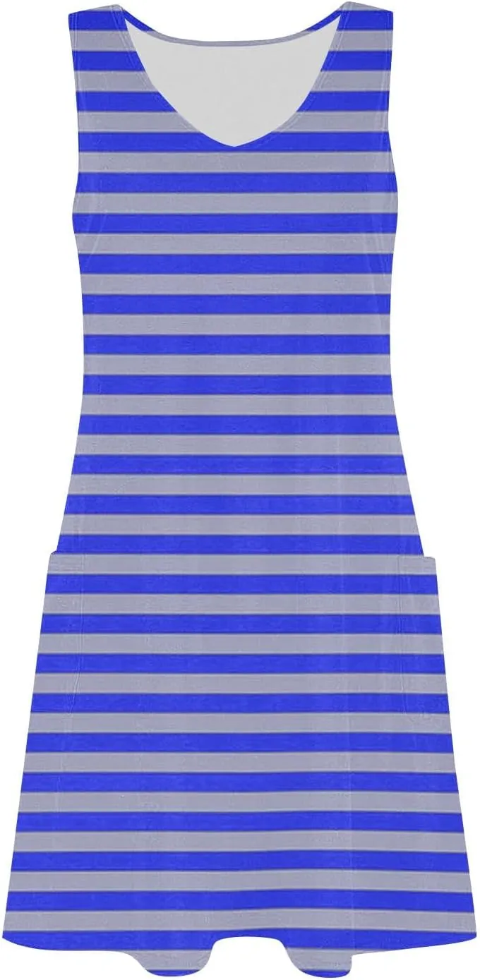 hlysgo Petite Dresses for Women Summer Trendy Gradient Print Sleeveless Beach Mini Sundress A-Line Flowy Going Out Dress