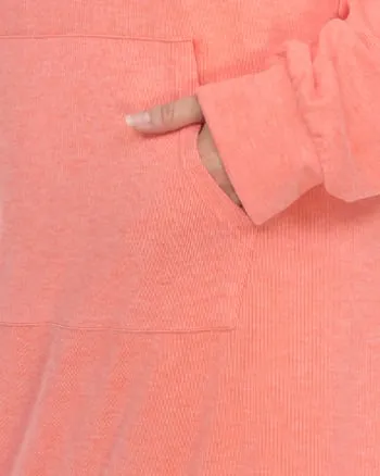 Hoodie Sweatshirt Dress | Coral
