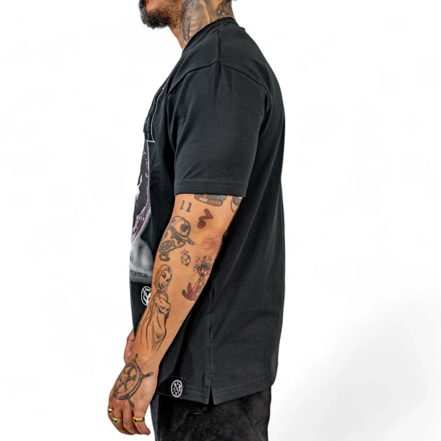 Juren 'Alpha Wolf' Chenille T-Shirt (Black)