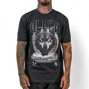 Juren 'Alpha Wolf' Chenille T-Shirt (Black)