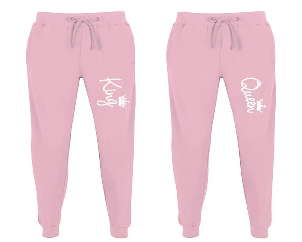 King & Queen Couple Matching Jogger Pants – Unisex Designed Sweatpants, Sold Separately for Men & Women | Stylish Mix & Match Options