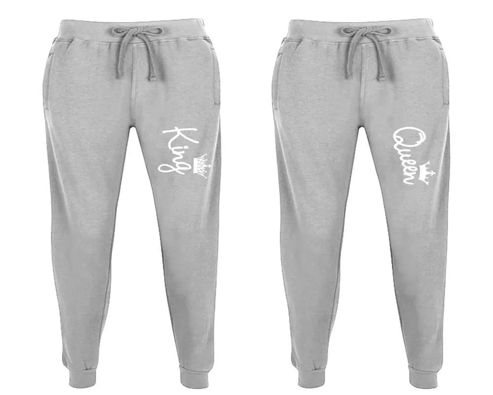 King & Queen Couple Matching Jogger Pants – Unisex Designed Sweatpants, Sold Separately for Men & Women | Stylish Mix & Match Options