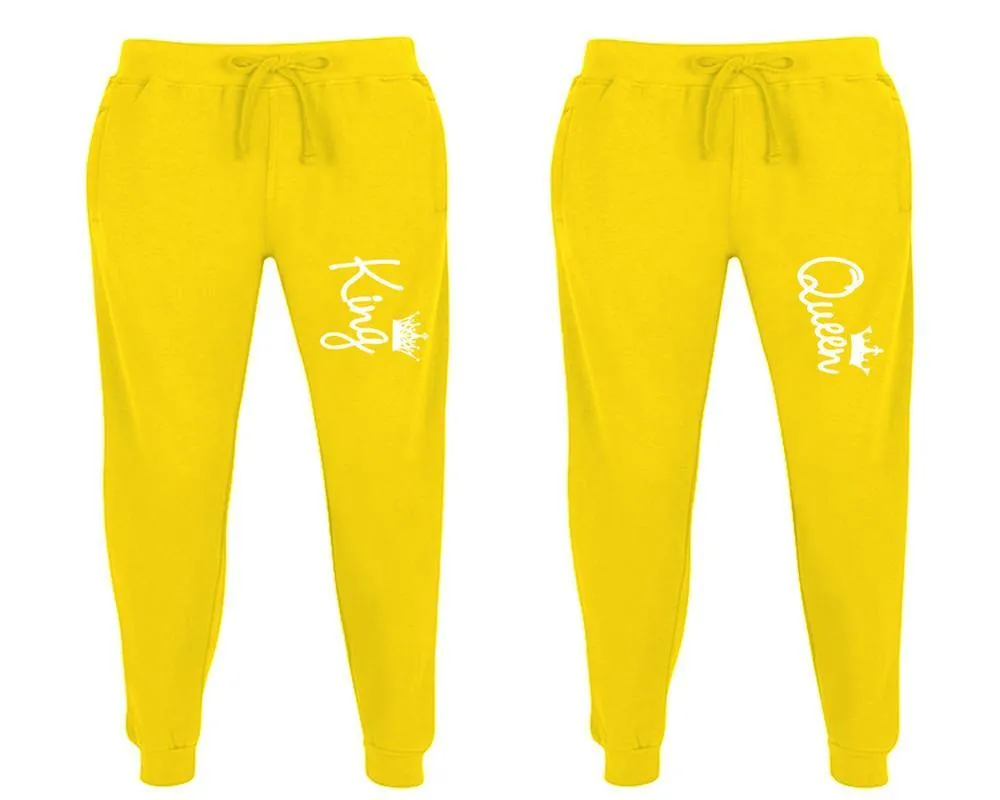 King & Queen Couple Matching Jogger Pants – Unisex Designed Sweatpants, Sold Separately for Men & Women | Stylish Mix & Match Options