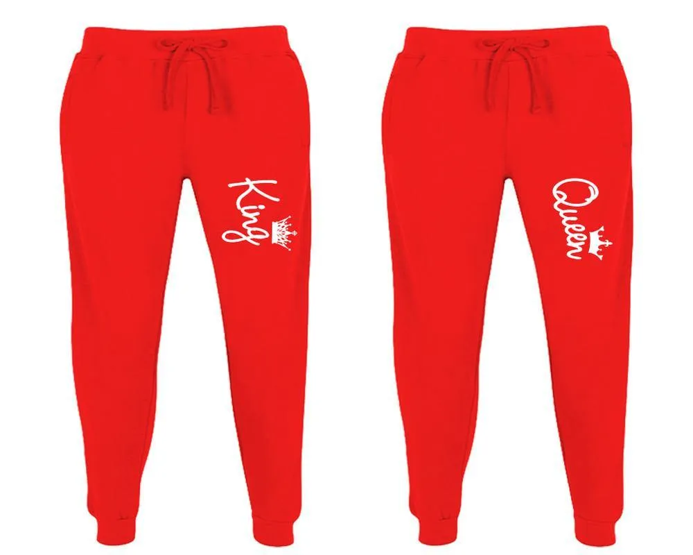 King & Queen Couple Matching Jogger Pants – Unisex Designed Sweatpants, Sold Separately for Men & Women | Stylish Mix & Match Options