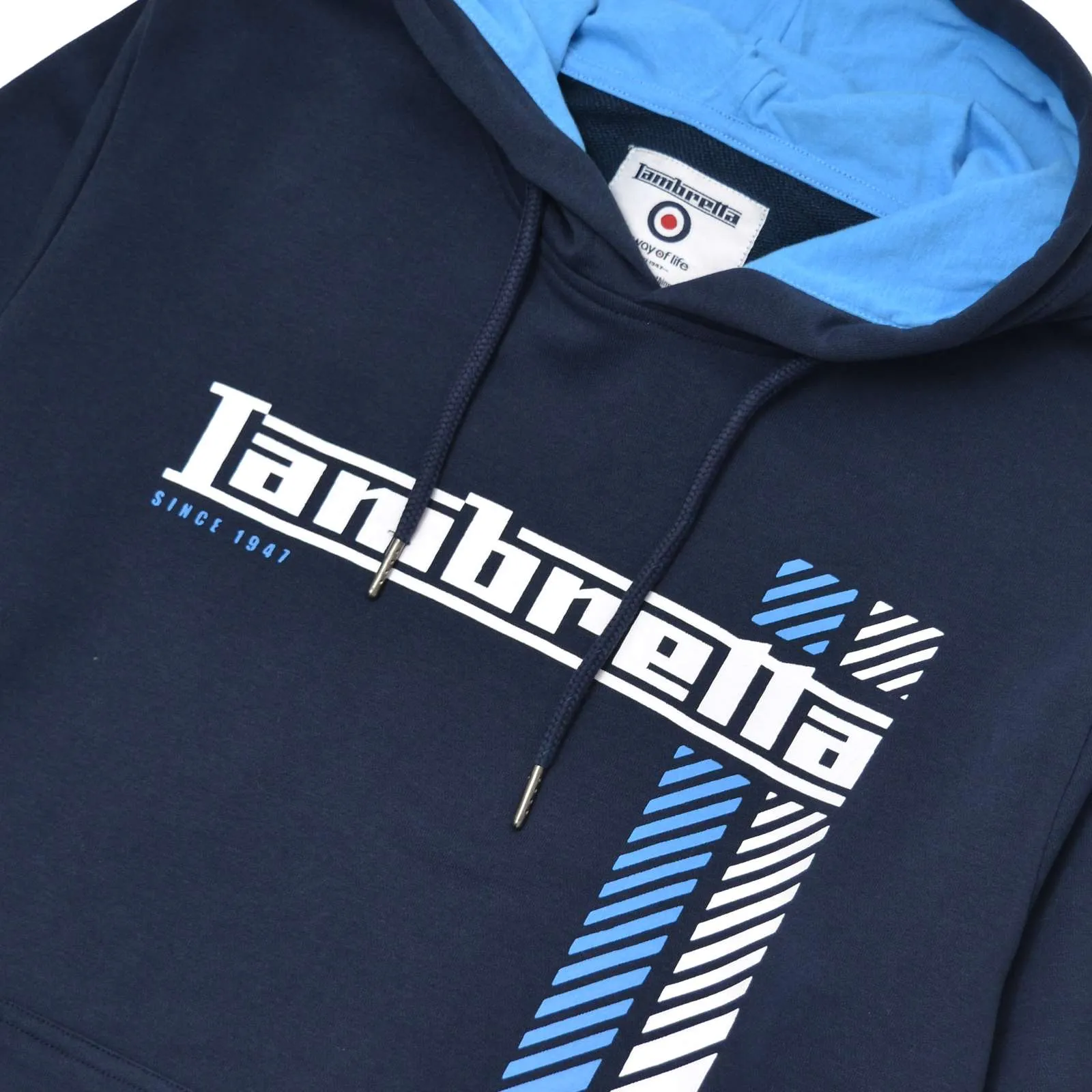 Lambretta Mens Racing Stripe Hoodie