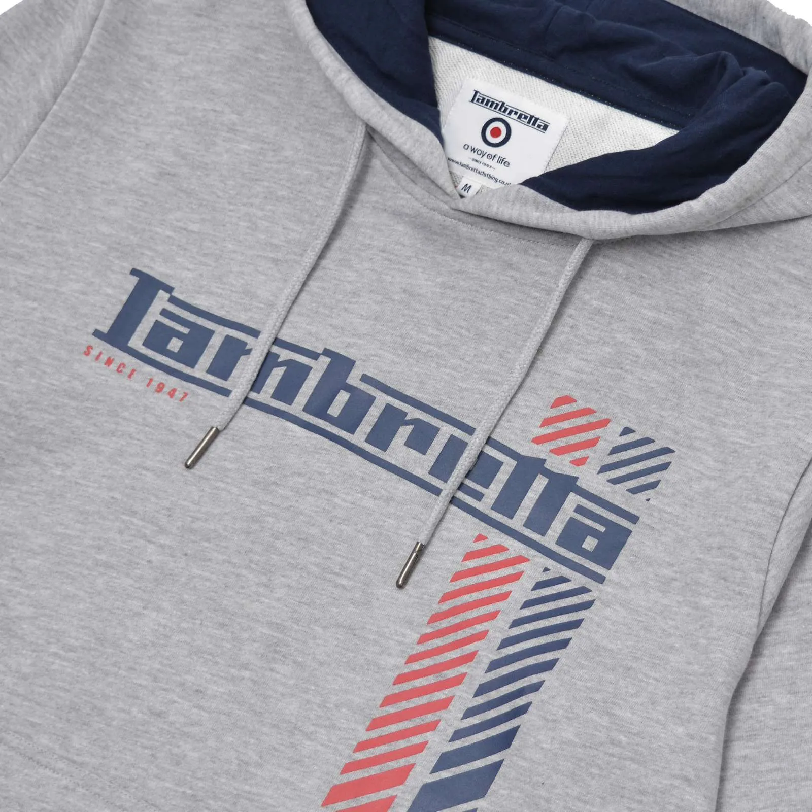 Lambretta Mens Racing Stripe Hoodie
