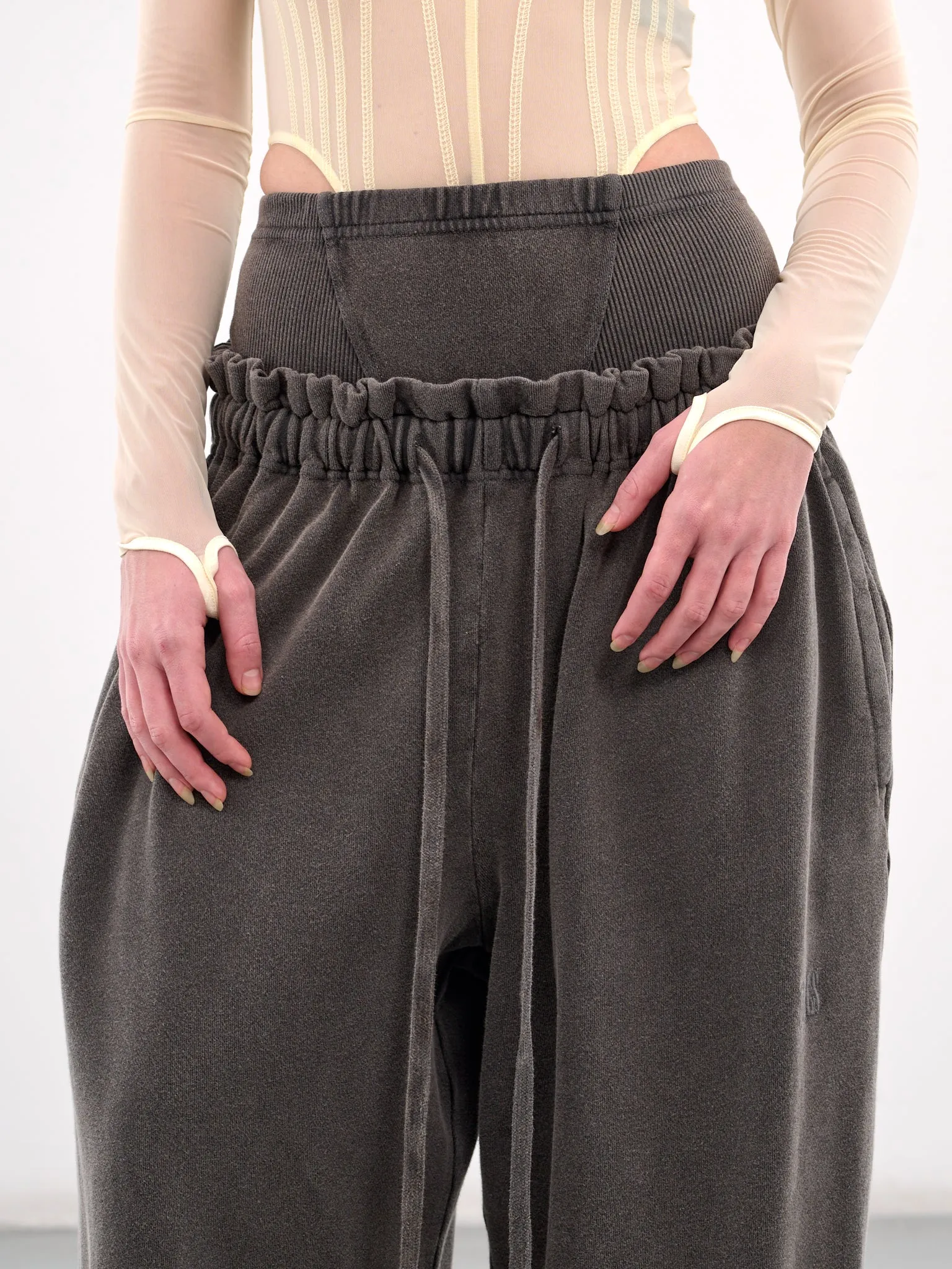 Layered Baggy Sweatpants (HAZS0FBL-FADED-BLACK)