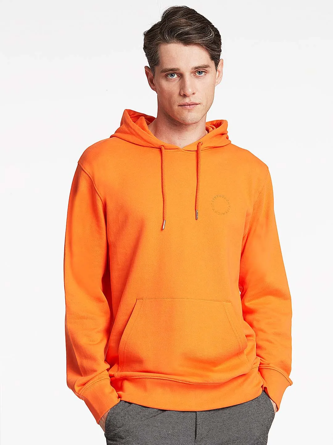 Lindbergh Men Orange Solid Sweatshirt