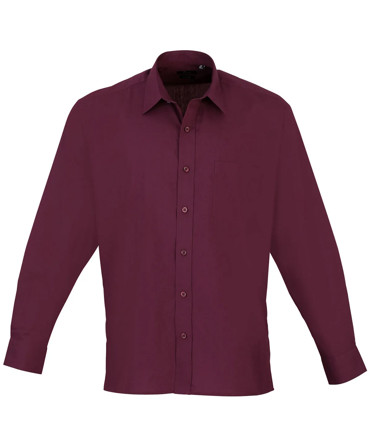 Long sleeve poplin shirt | Aubergine