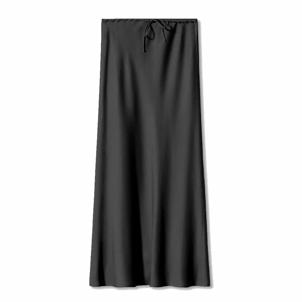 LVSANW Solid Satin Long Skirts For Women Autumn Elegant Women's High Waist A-Line Maxi Skirts Female Fashion Silk Lace Up Skirt