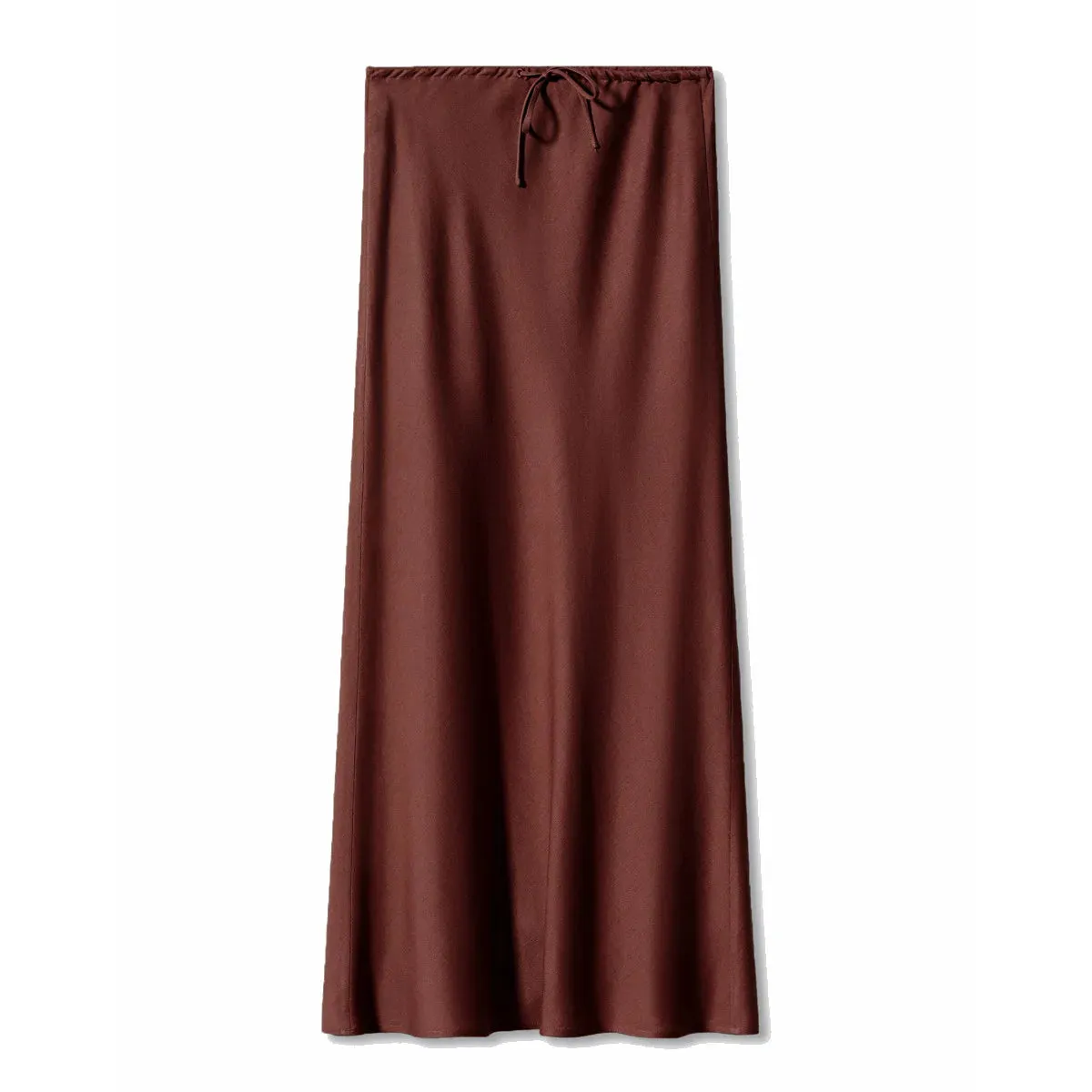 LVSANW Solid Satin Long Skirts For Women Autumn Elegant Women's High Waist A-Line Maxi Skirts Female Fashion Silk Lace Up Skirt
