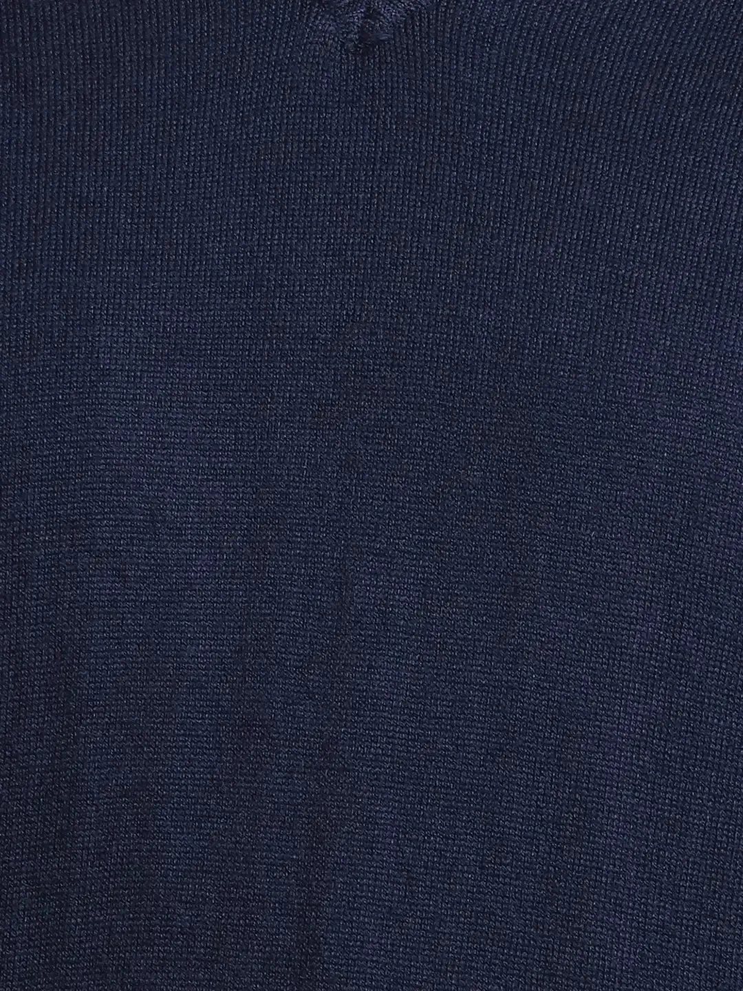 Men Blue Regular Fit Solid Wool Blend Sleeveless V Neck Collar Sweaters
