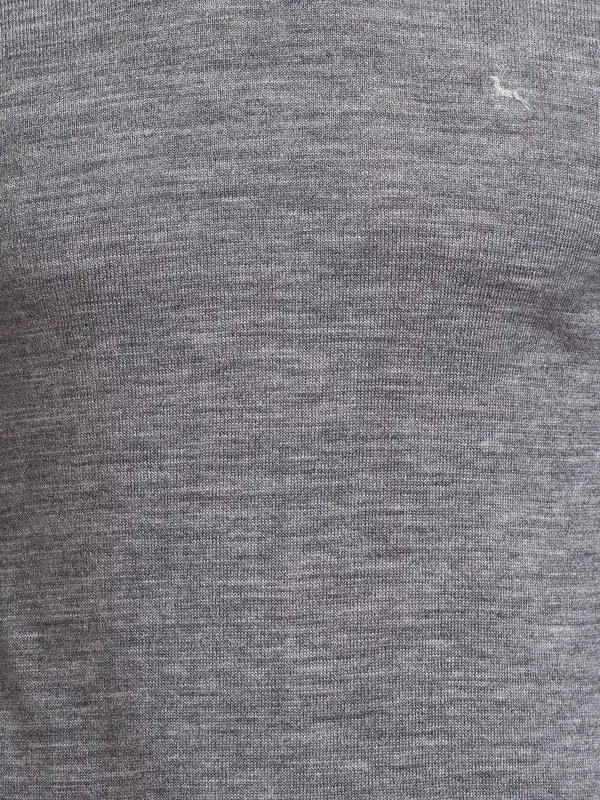 Men Grey Solid Acrylic Wool Blend Full Sleeve Sweaters