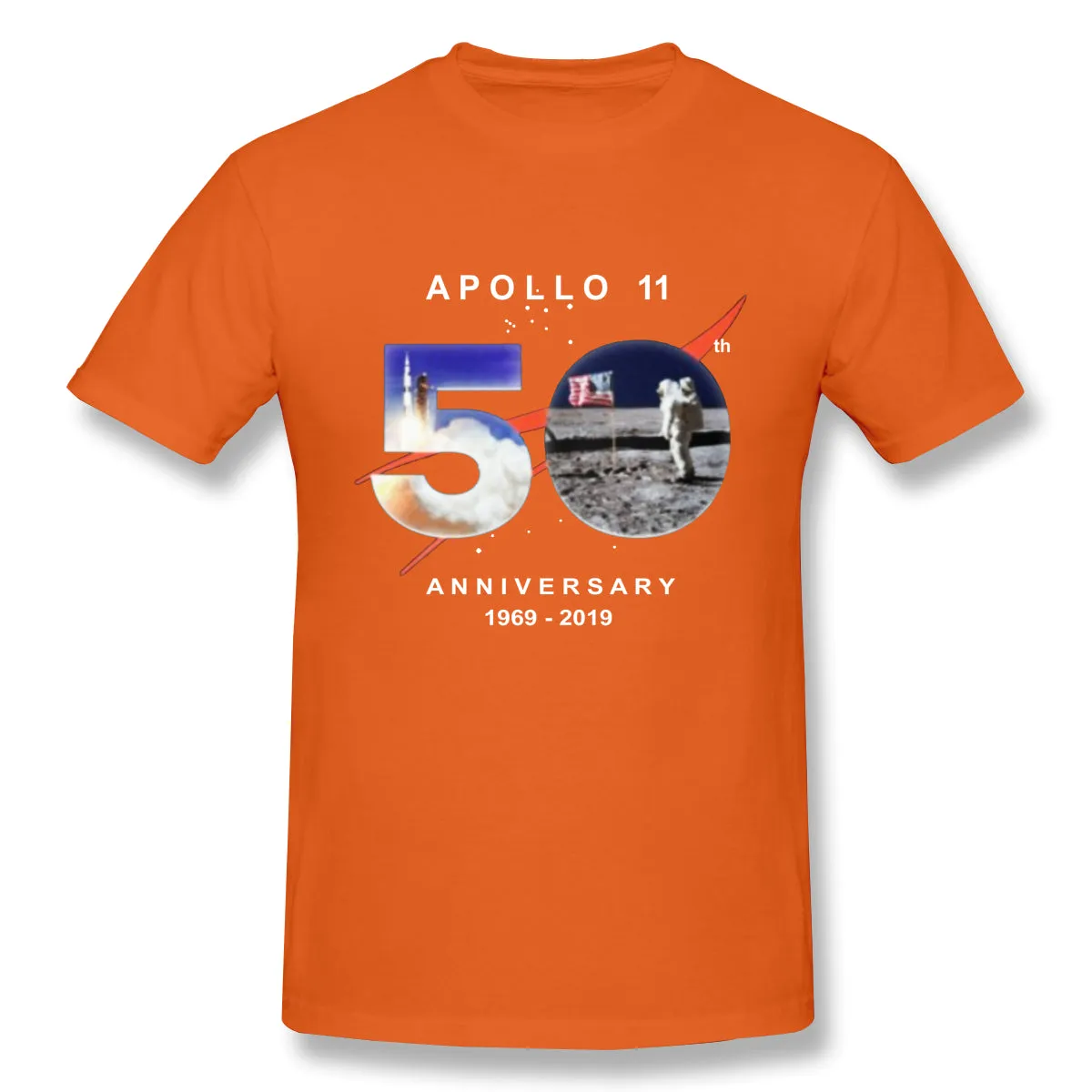 Men's Casual T-shirt Astronaut Moon Landing 50th Comfortable Round Neck Short Sleeves Tees