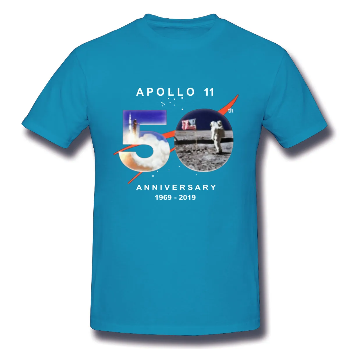 Men's Casual T-shirt Astronaut Moon Landing 50th Comfortable Round Neck Short Sleeves Tees