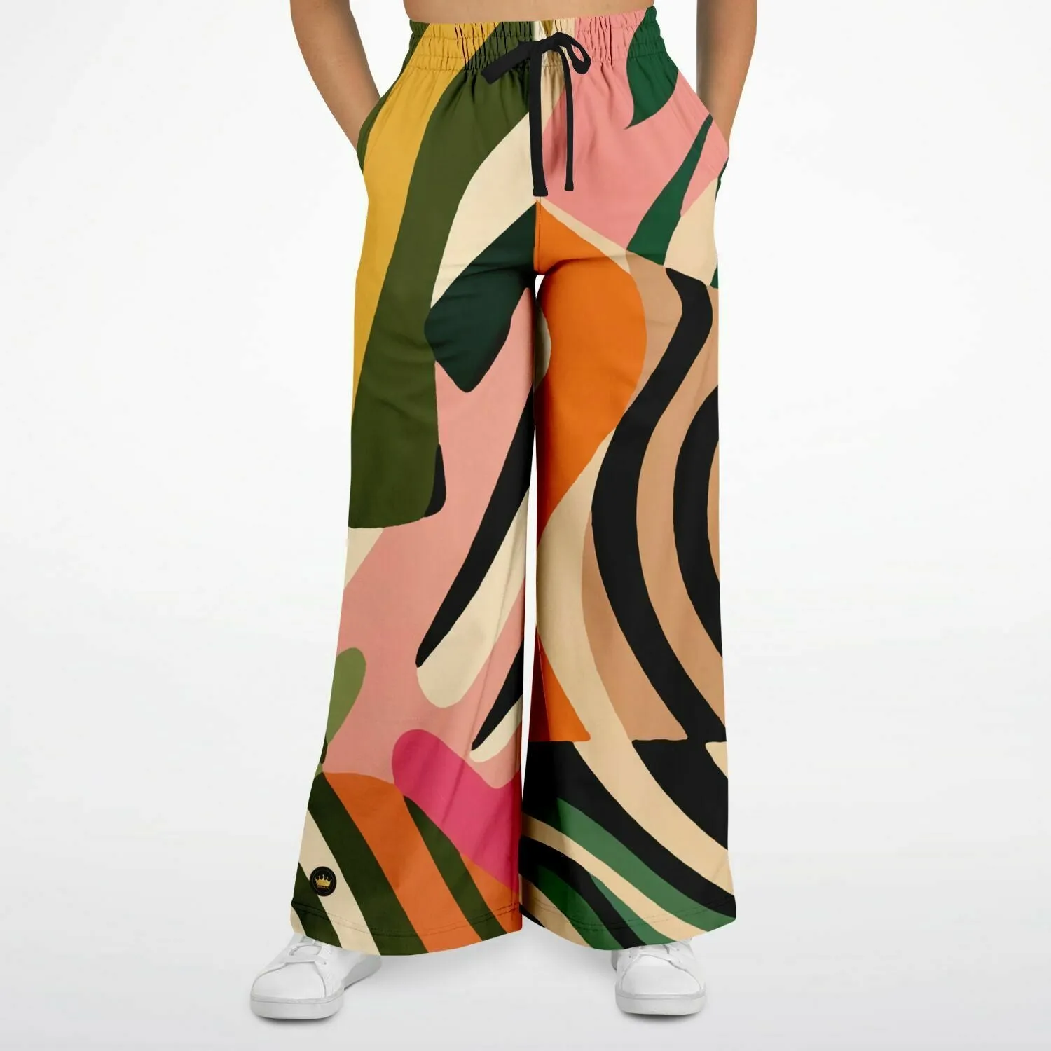 Miami Shores Tropical Zebra Eco-Poly Wide Leg Pants